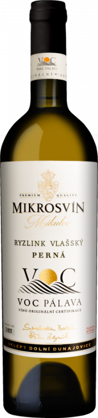 Ryzlink vlašský 2022 VOC Pálava pozdní sběr suché Traditional Line Mikrosvín Mikulov