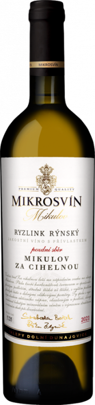 Ryzlink rýnský 2022 pozdní sběr suché Za Cihelnou Traditional Line Mikrosvín Mikulov - Salon vín 2025