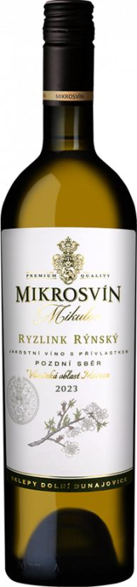 Ryzlink rýnský 2023 pozdní sběr suché Flower Line Mikrosvín Mikulov
