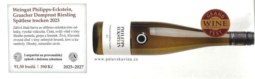 Riesling Graacher Domprobst 2023 Spätlese suché Německo Weingut Philipps-Eckstein