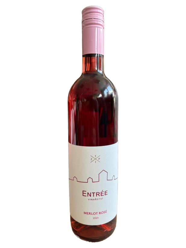 Merlot rosé 2023 výběr z hroznů polosladké Vinařství Entrée