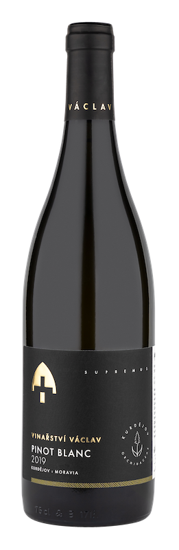 Pinot Blanc 2021 surlie moravské zemské víno suché řada Supremus Vinařství sv. Václav