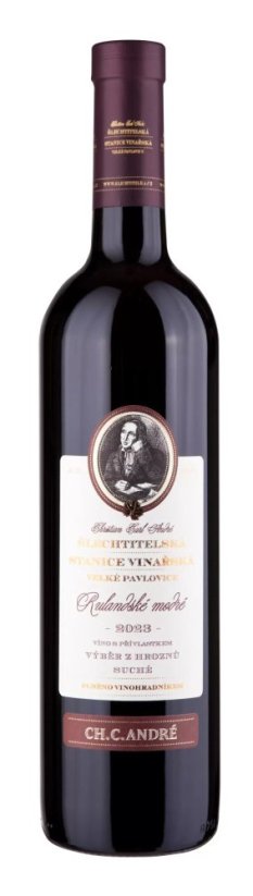 Rulandské modré 2023 výběr z hroznů suché Šlechtitelská stanice vinařská Velké Pavlovice