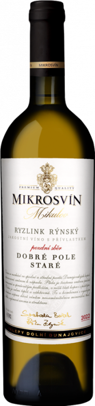Ryzlink rýnský 2022 pozdní sběr suché Staré Traditional Line Mikrosvín Mikulov