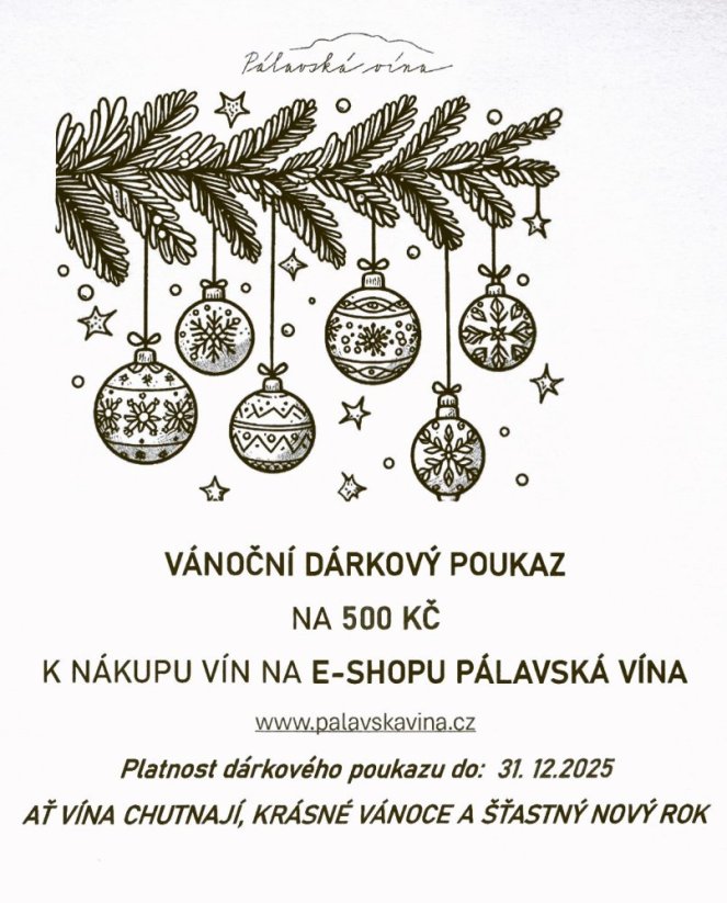 Dárkový poukaz k nákupu vín na e-shopu Pálavská vína