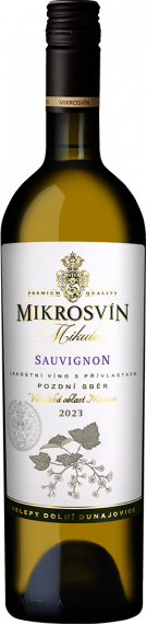 Sauvignon 2023 pozdní sběr suché Flower Line Mikrosvín Mikulov