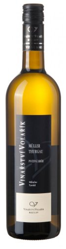 Muller Thurgau 2018 pozdní sběr polosuché Vinařství Volařík